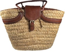 Etienne Aigner Vintage Straw Large Woven Tote...