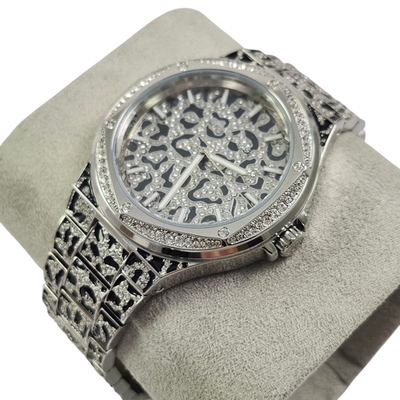 NEW Michael Kors Oversized Lennox Animal Print Glitz Crystal