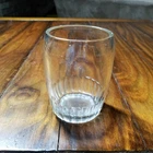 Vintage Art Deco Barrel Tumbler Thick Glass Ribbed Base  BWN