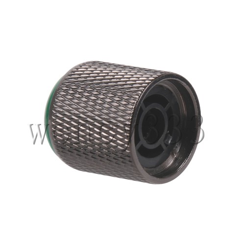 Alloy Guitar Control Knob with Green Glass Inlay 0.89" Height x 0.75" Diameter - Picture 4 of 6