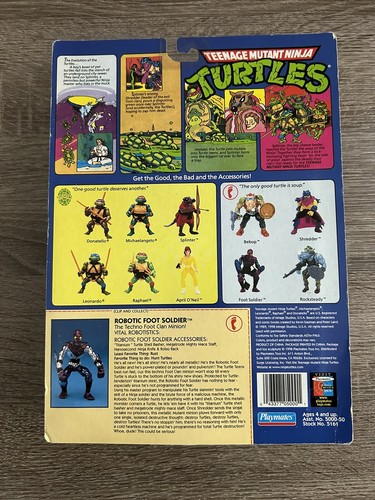 TMNT Metallic Foot Soldier, Carded, Unopened 10-back MOC W/ Case - Picture 8 of 8