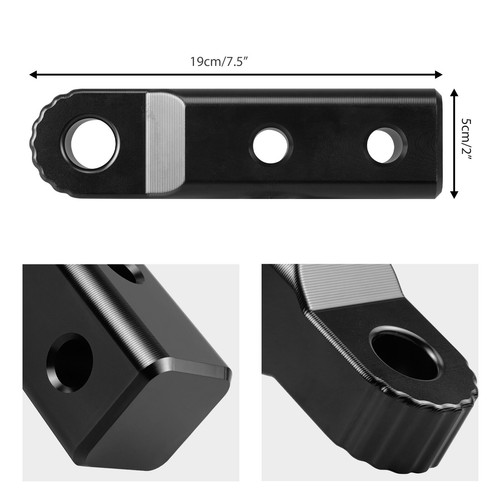 Aluminum Receiver Hitch Shackle Tow Hook Winch Mount To 2" Receivers Black - Foto 8 di 13