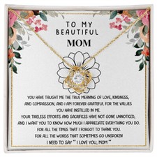 To My Mom Necklace Mother's Day Gift From Son From Daughter Mom Birthday Gift
