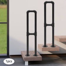 Black For Garden Yard Deck Garage U-shaped Handrail For Stairs Handrail 20*75cm