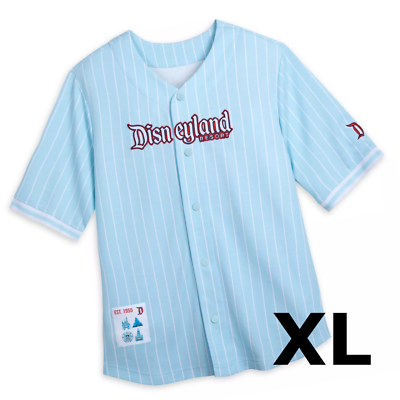 Disneyland Resort Baseball Jersey XL Pinstripe Disney Parks Shirt