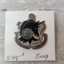 US Army 548th Engineer Battallion Our Job Site The World Pin Vtg Made in USA