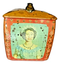 1952 Queen Elizabeth II & Prince Phillip Biscuit tin by Edward Sharp & Sons LTD