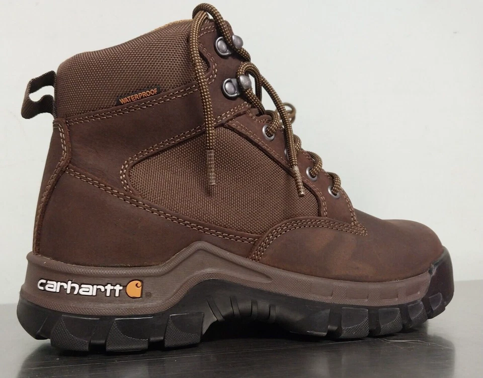 Carhartt Men's Brown Leather Lace up Steel Toed Boots 8W-#FF6013-M - Image 2 of 4