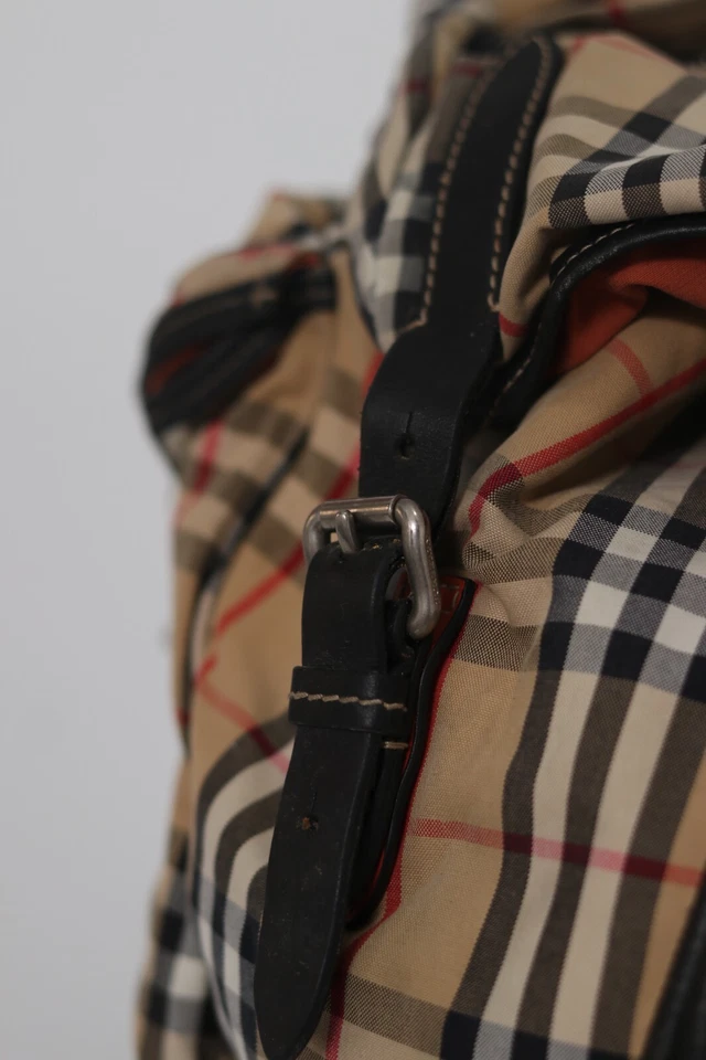 Burberry Beige/Black Vintage Check Nylon Large Rucksack Backpack - Image 4 of 4