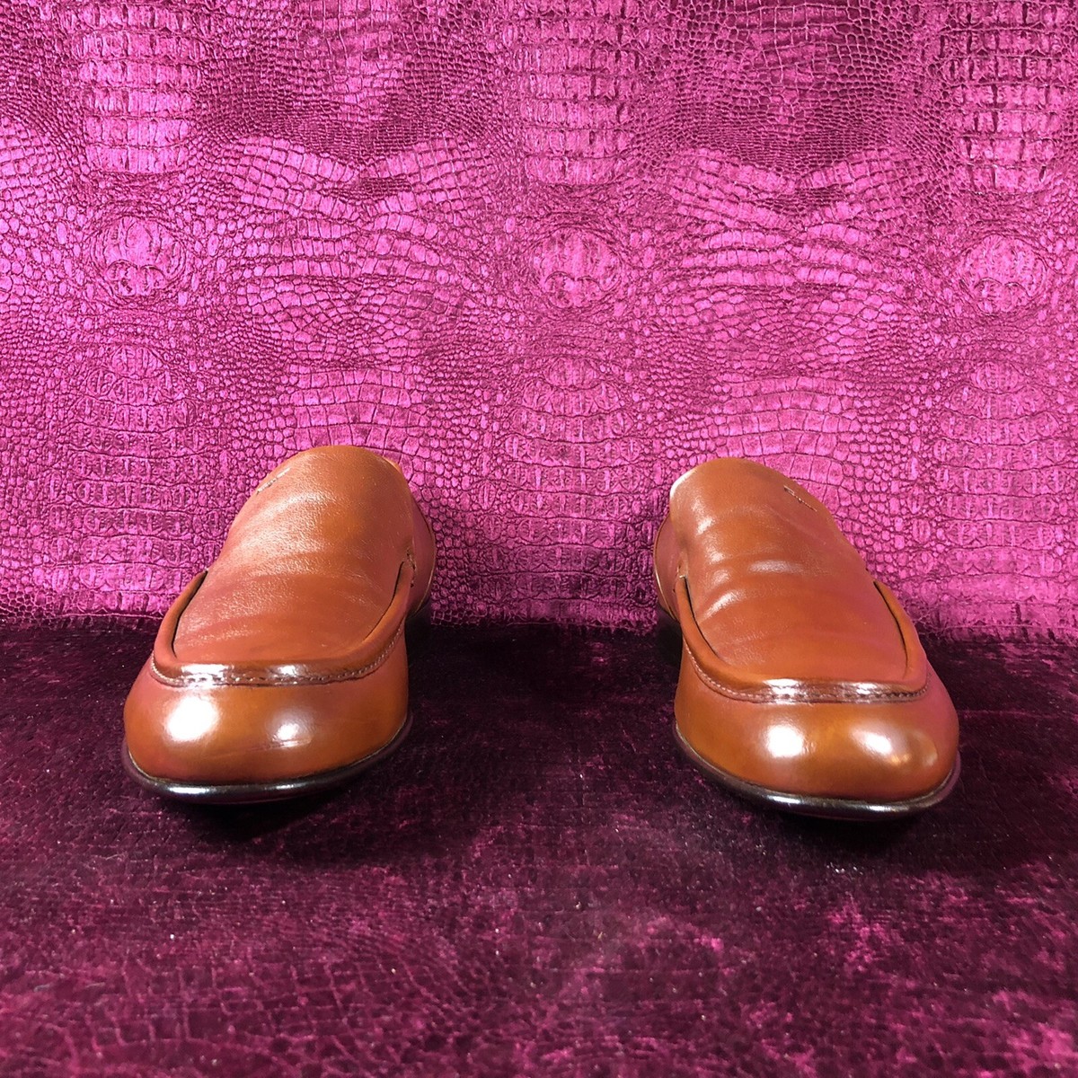 $960 Mens Vicuña Brown Ferragamo Leather Loafers Sz 10.5 D  display picture 3