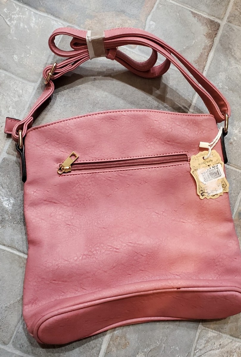 ALYSSA PINK GOLD Lead Safe Vegan Purse Crossbody Bag