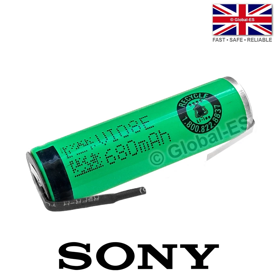 SONY MURATA Batería recargable de iones de litio con pestañas Sony AA/LR6/14500 VR2: Sonicare - 3.7V 680mAh