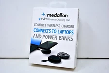 Tylt Medallion Compact Wireless Charging Pad w/ Type C Cable for iPhones Galaxy