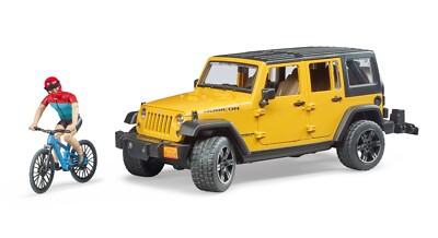 BRUDER   02543  Jeep Wrangler Rubicon Unlimited mit Mountainbike und , NEU & OVP
