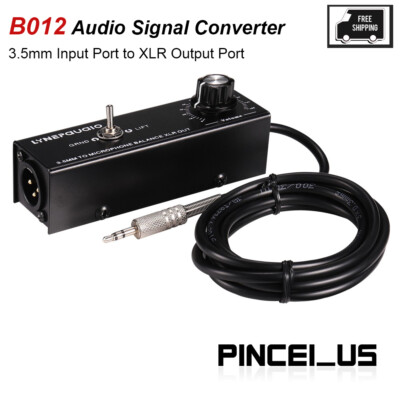 B012 Audio Signal Converter 3.5mm IN to XLR OUT with Hum Elimination Function