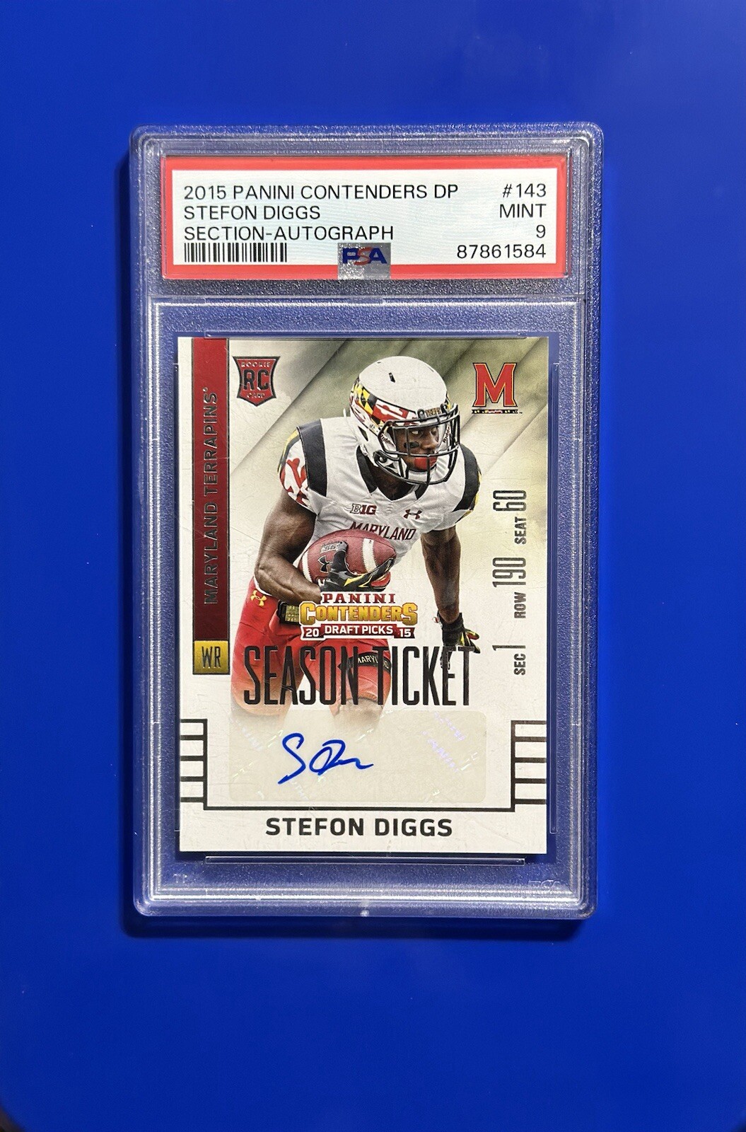 Stefon Diggs Maryland Terrapins rookie!! 2015 Contenders Draft Picks Auto PSA 9 