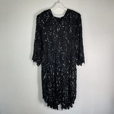 Vintage Mark And John Dress Women’s M Sequin Silk Dynasty 80’s Cocktail Glam