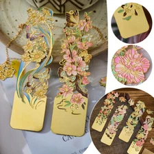 Metal Bookmarks with Chain Chinese Style Gift Hollow Bookmark for Book Lovers