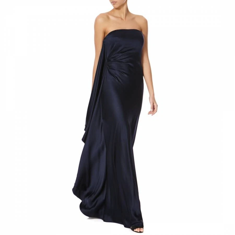 green emerald velvet dress AMANDA WAKELEY evening gown black  U & Moi