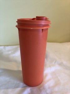 Vintage Tupperware Orange Container. #262-6. 8 3/4” Tall