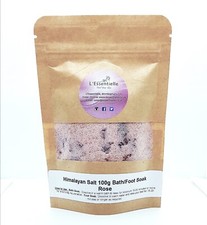Himalayan Salt Bath Foot Soak Rose Petals And Rose Absolute Essential Oil 100g