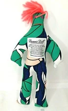 Green Blue White 12" Authentic Dammit Doll Coral Hair Stress Reliever #SS0948