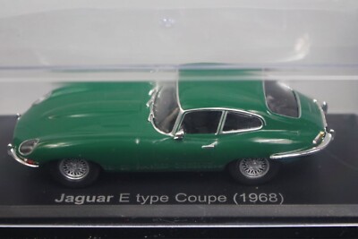 Jaguar E Type Coupe 1968 Green 1/43 Scale Box Mini Car Display