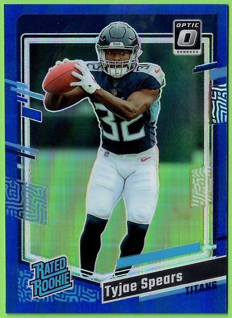 2023 Donruss Optic Tyjae Spears #297 Rated Rookie Blue Prizm /199 Titans