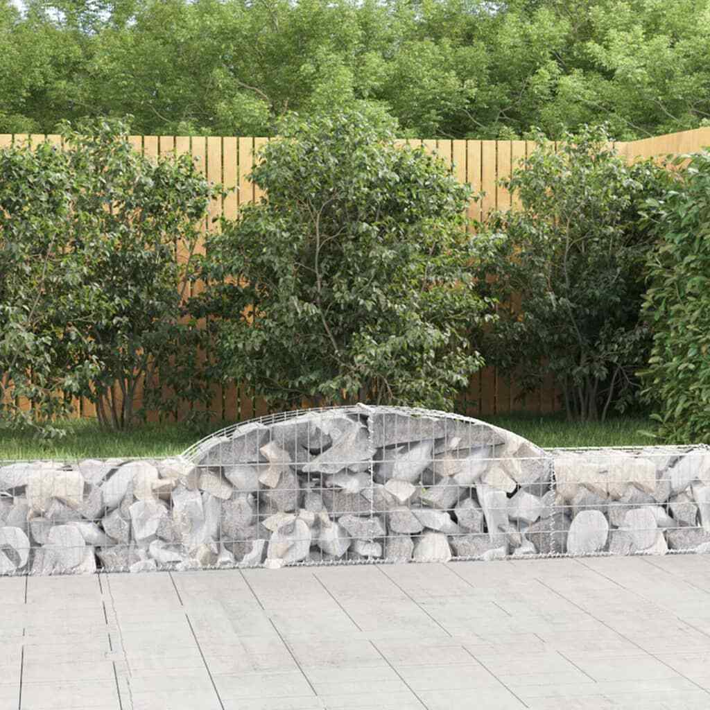 vidaXL Arched Gabion Basket 300x30x40/60 cm Galvanised Iron