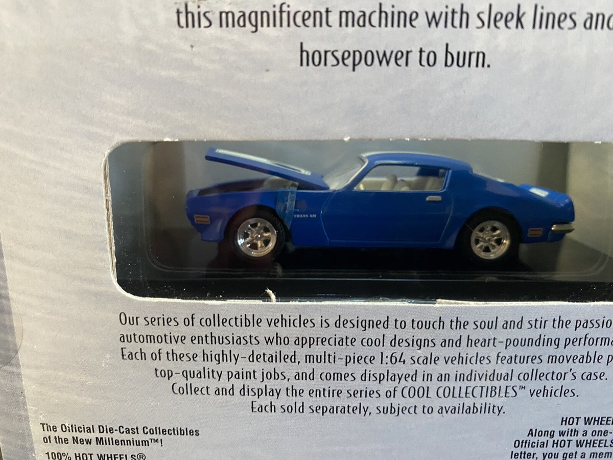 ミニカー 100% HOT WHEELS 1970 FIREBIRD T/A 100% Hot Wheels 1970 Firebird T/A Blue Cool Collectible 1:64