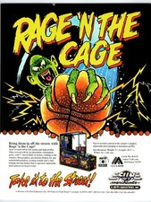 Rage N The Cage Arcade Game Flyer Original Redemption Basketball Hoops Retro