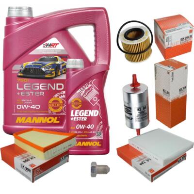 MAHLE Inspektionspaket 5 L MANNOL Legend+Ester 0W-40 für VW Fox 1.2 Polo Skoda