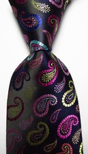 New Classic Paisley multi color JACQUARD WOVEN Silk Men's Tie Necktie