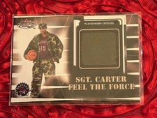 1999-00 Fleer Force Sgt. Vince Carter Feel Force Player Worn Fatigues Raptors