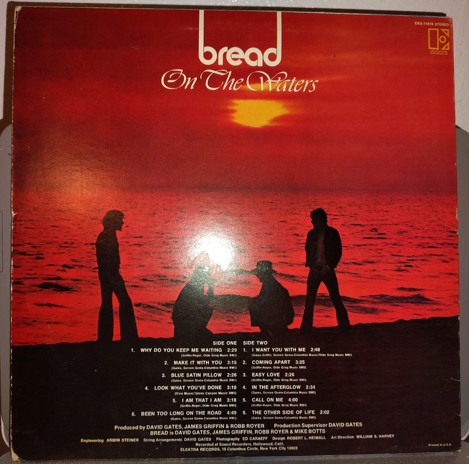 Bread - On the Waters (1970 Vinyl LP  Elektra Records EKS-74076) Stereo - Pitman - Image 3 of 3
