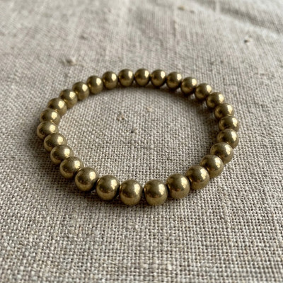 Certified Golden Pyrite Energy Bracelet | Handcrafted Unisex Stretch Bracelet