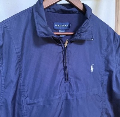 Polo Golf Ralph Lauren Men's Blue 1/4 Zip Windbreaker Jacket Size M Golf