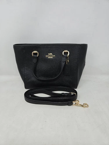 Borsa a tracolla Coach Alice nera in pelle incrociata CA224 nera con cinturino