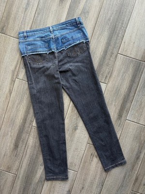Moschino Couture Reworked Two-Tone Jeans Hybrid Spliced Denim Size US 8