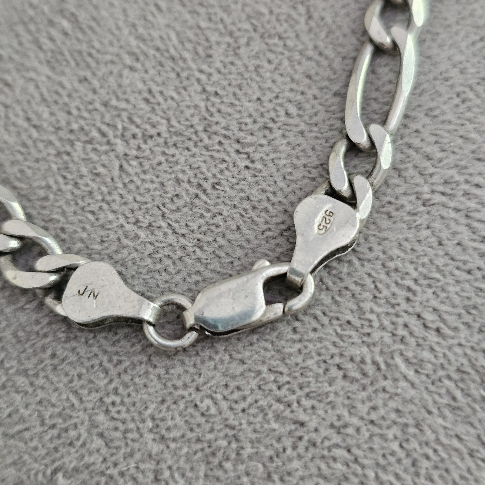 Figaro Link Solid Sterling Chain 18 inch Italy 5m… - image 6