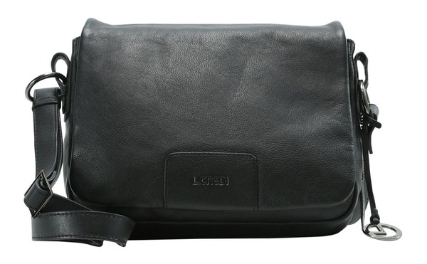 L.Credi Eva Flapbag UmhäNgetasche Tasche Black Schwarz Neu-image