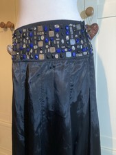 Per Una Black Skirt Size 8 New With Tags RRP£45 Metal Stones Embellishments