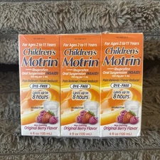 3 Boxes Children's Motrin Oral Suspension Fever Pain Treatment 133g Exp 07/2027+