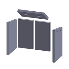 Feuerraumauskleidung Passend für Caminos Heros C** Kamin & Ofen 5-teilig