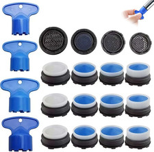 12 Pcs Faucet Cache Aerators with 4 Pcs Faucet Aerator Key Removal Wrench,Faucet