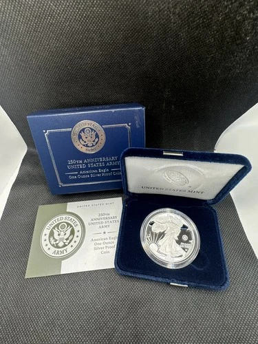 2025 Proof Silver Eagle Army Privy 250th Anniversary W/Box & COA Item #391