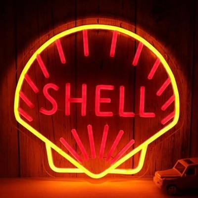 16''x15'' Pearl Gasoline Gas Oil LED Neon Sign With Dimmer USB Powered Light Lamp