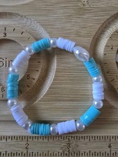 Handmade Blue Ocean Themed Seashell Bracelet|...
