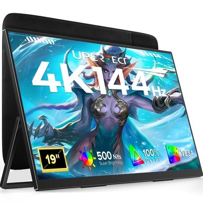 19'' 4K Portable Monitor 144Hz Gaming Display Larger Monitor QLED Display w/Stand