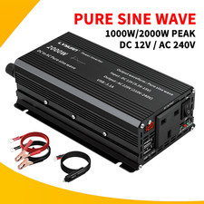 1000W 2000W Pure Sine Wave Inverter 12V to 240V Converter Caravan Converter Camp